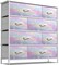 Sorbus Dresser with 8 Drawers - Storage Chest Organizer with Steel Frame, Wood Top, Handles, Fabric Bins